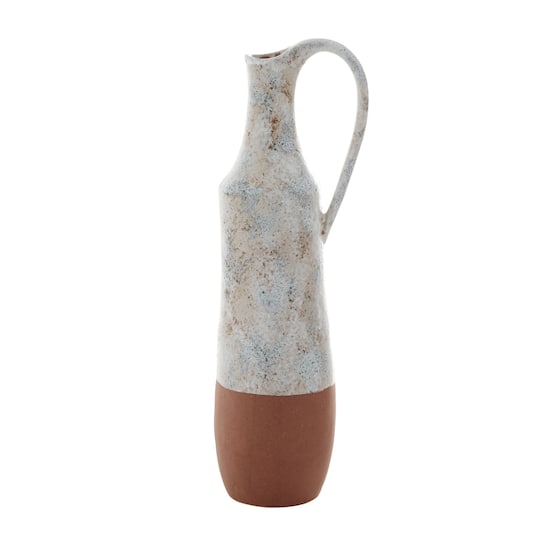 White Ceramic Farmhouse Vase, 23" x 6" x 7"